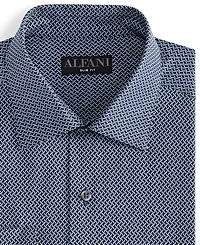 Alfani Men's Slim-Fit Temperature Regulating Geo-Print Dress Shirt, Created for Macy's