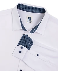 Brooklyn Brigade Men's Dante Non-Iron Performance Stretch Moisture-Wicking Solid Button-Down Shirt