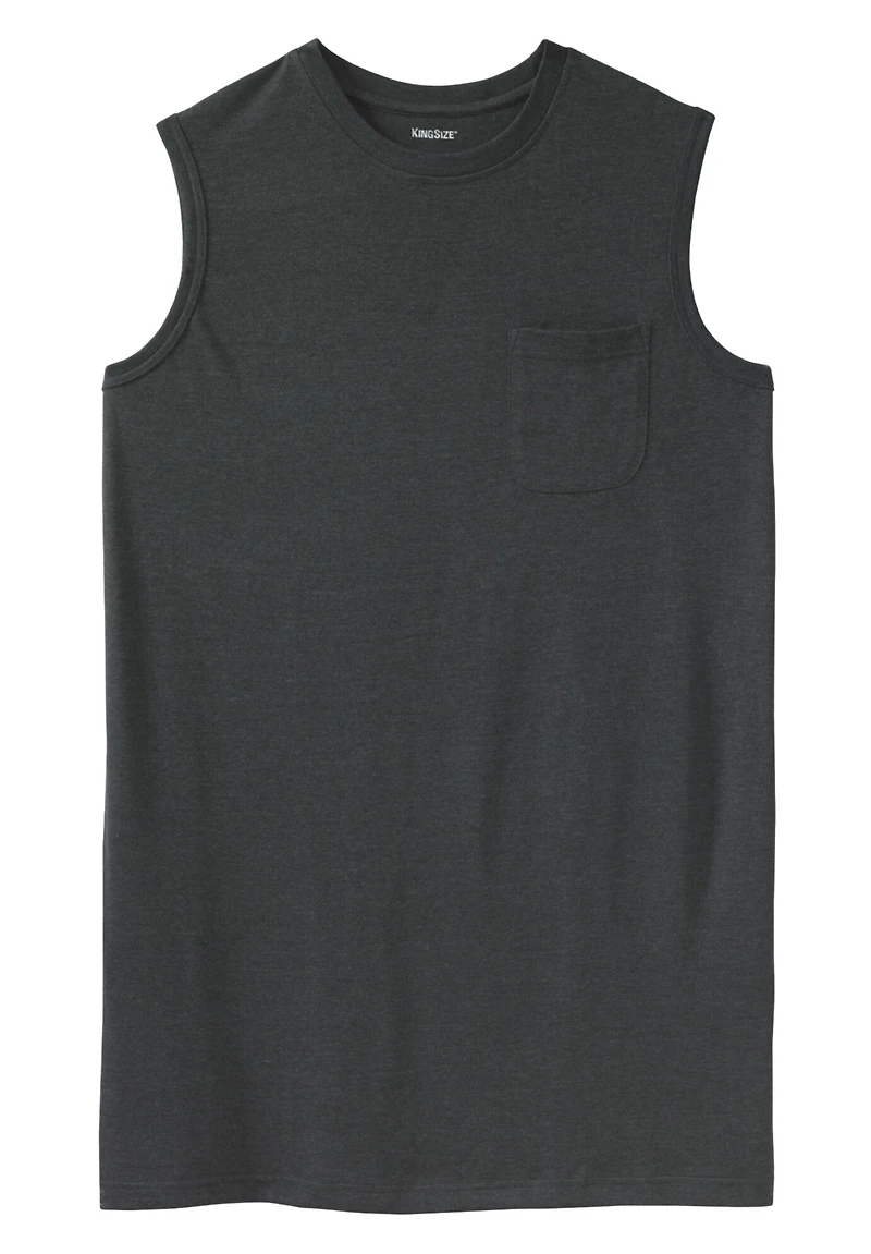 KingSize Big & Tall Shrink-Less Longer-Length Lightweight Muscle Pocket Tee