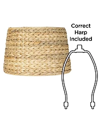 Imperial Shade Set of 2 Drum Lamp Shades Woven Seagrass Small 10" Top x 12" Bottom x 8.25" High Spider Harp and Finial Fitting
