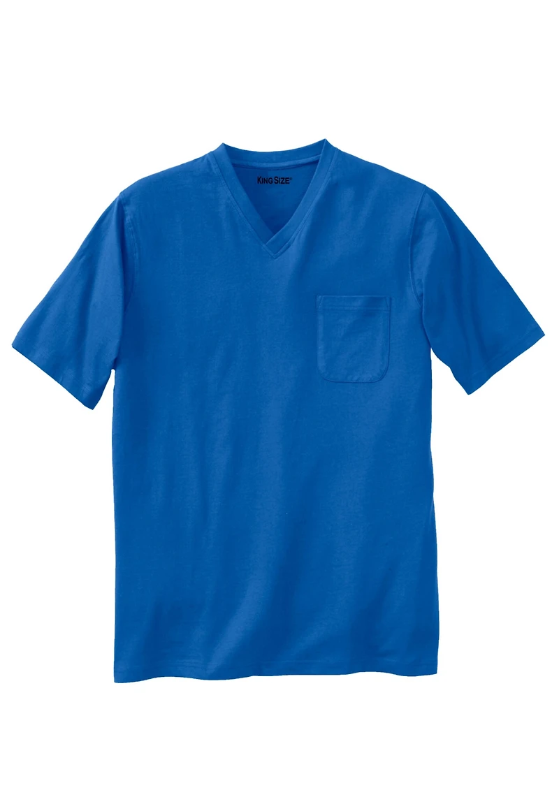 KingSize Tall Shrink-Less Lightweight V-Neck Pocket T-Shirt