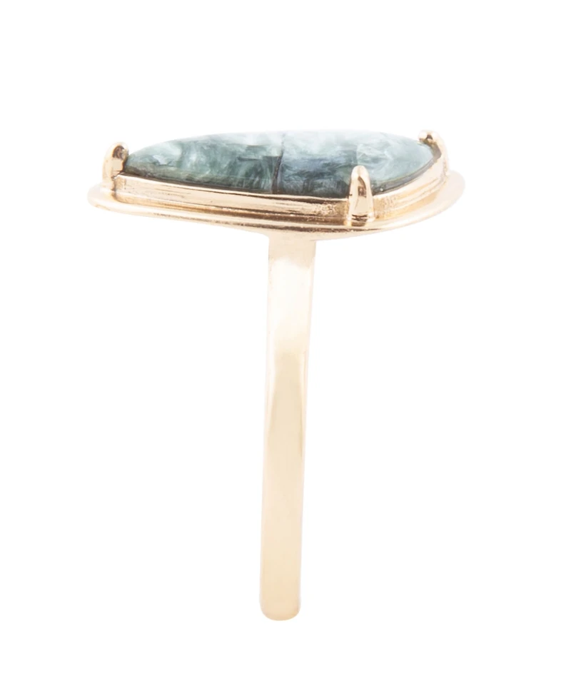 Barse Alpine Genuine Green Seraphinite Abstract Ring