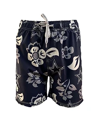 Wes & Willy Big Boys and Girls Navy Dallas Cowboys Floral Volley Swim Trunks
