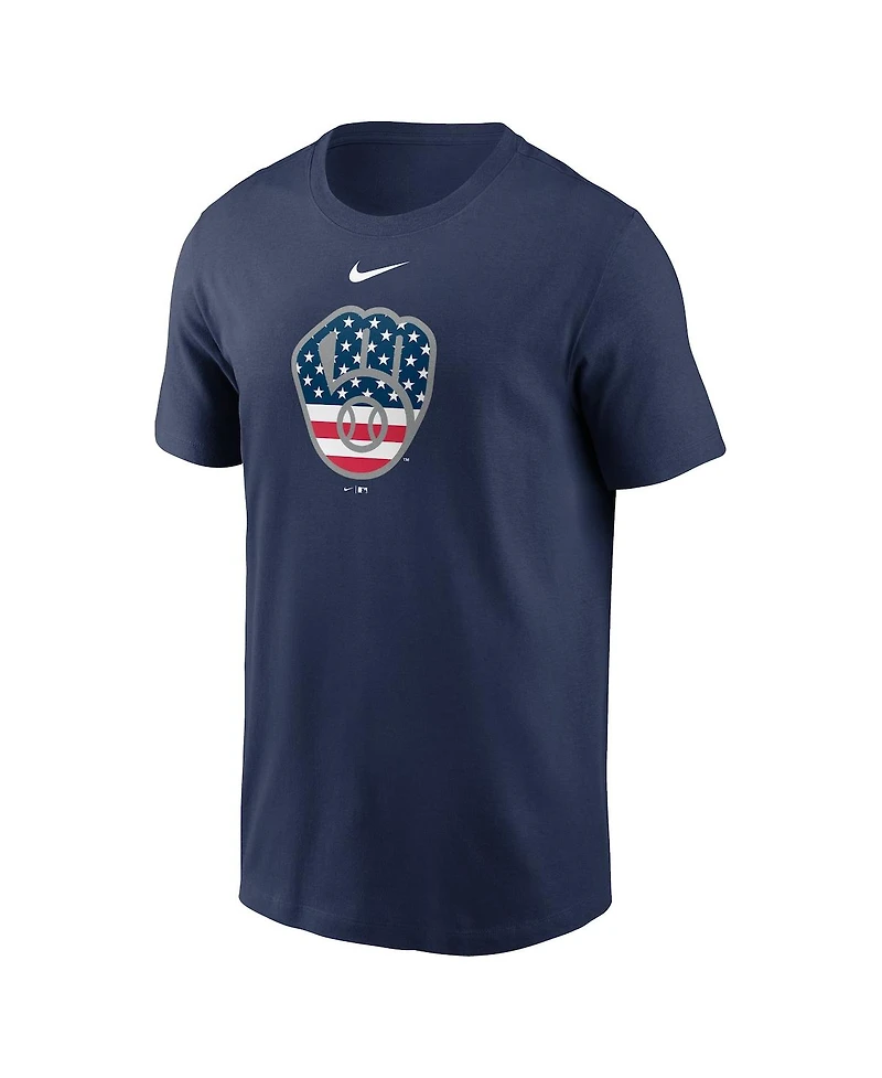 Nike Men's Navy Milwaukee Brewers Americana T-Shirt