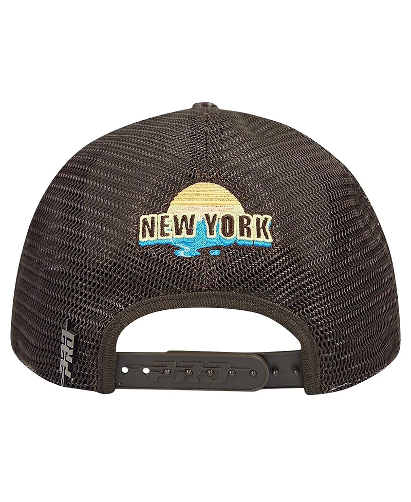 Pro Standard Men's Cream/Brown New York Knicks Glint Sunset Snapback Hat