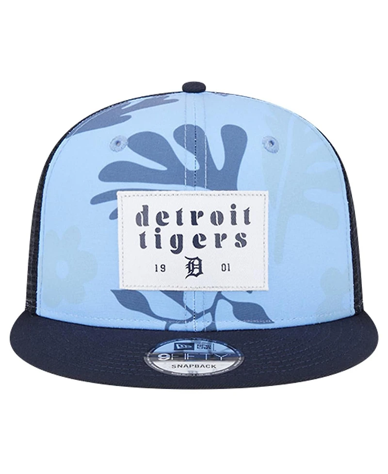 New Era Men's Navy Detroit Tigers Bikini Bottom Trucker 9FIFTY Snapback Hat