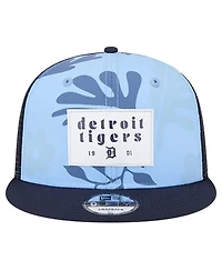 New Era Men's Navy Detroit Tigers Bikini Bottom Trucker 9FIFTY Snapback Hat