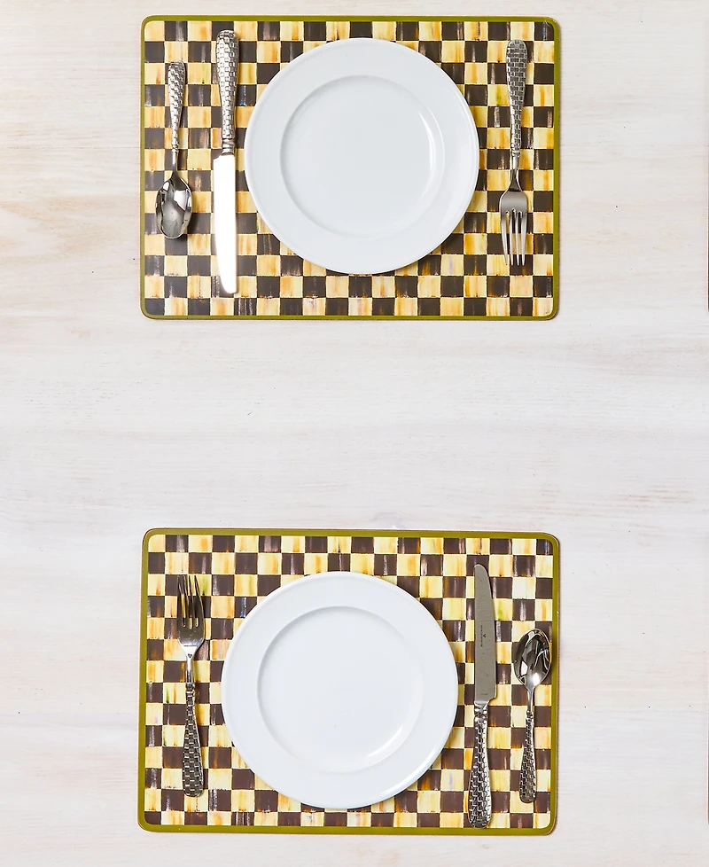 Mackenzie-Childs Courtly Check Cork-Backed Placemats, Set of 4