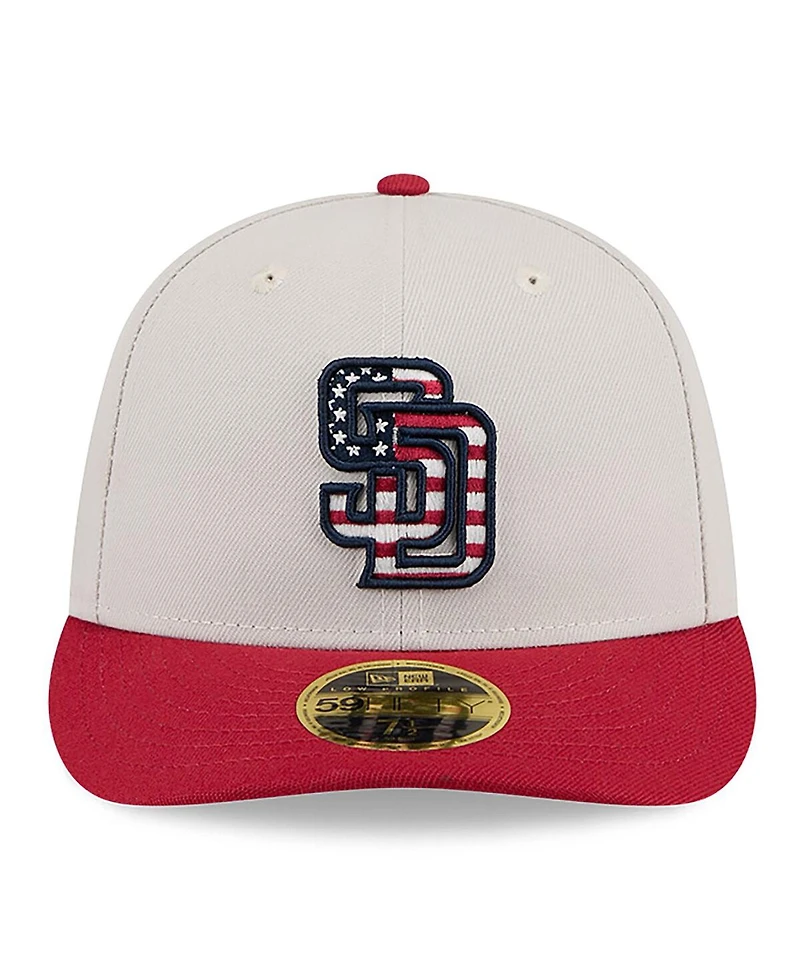New Era Men's Red San Diego Padres 2024 Fourth of July Low Profile 59FIFTY Fitted Hat