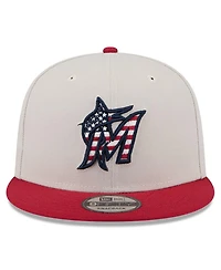 New Era Men's Red Miami Marlins 2024 Fourth of July 9FIFTY Snapback Hat