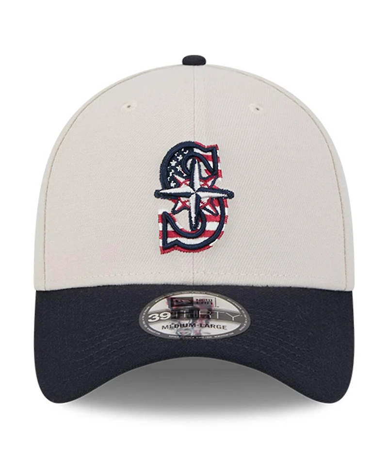 New Era Men's Black Seattle Mariners 2024 Fourth of July 39THIRTY Flex Hat