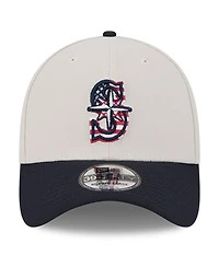 New Era Men's Black Seattle Mariners 2024 Fourth of July 39THIRTY Flex Hat