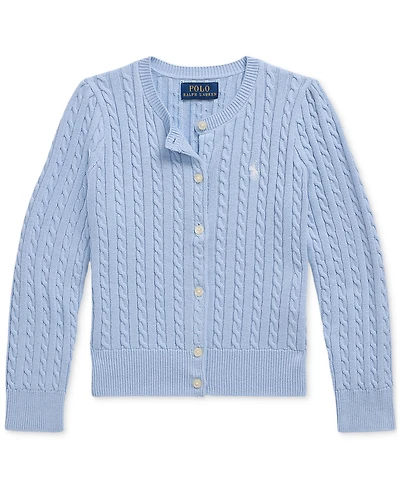 Polo Ralph Lauren Toddler And Little Girls Mini-Cable Cotton Cardigan