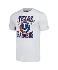 Homage Men's Ash Texas Rangers Grateful Dead Tri-Blend T-Shirt