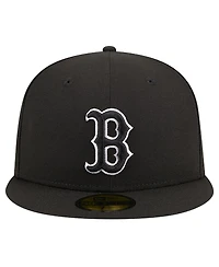 New Era Men's Black Boston Red Sox Logo 59FIFTY Fitted Hat