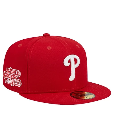 New Era Men's Red Philadelphia Phillies Logo 59FIFTY Fitted Hat