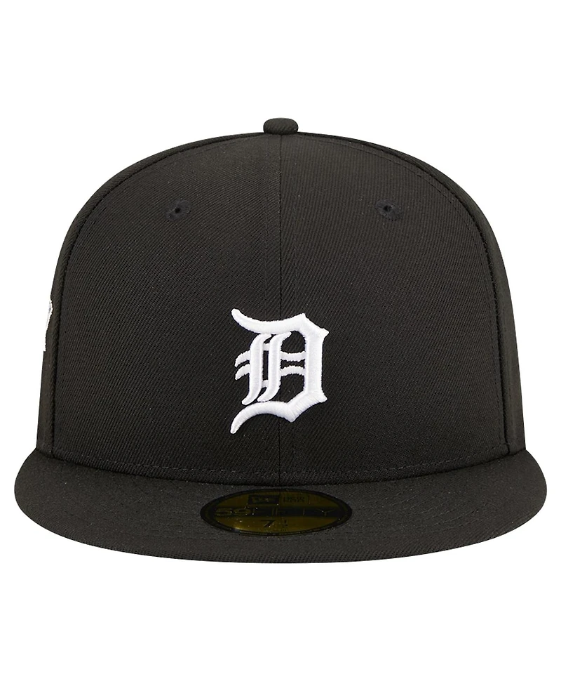 New Era Men's Black Detroit Tigers Logo 59FIFTY Fitted Hat