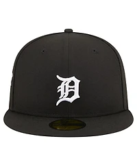 New Era Men's Black Detroit Tigers Logo 59FIFTY Fitted Hat
