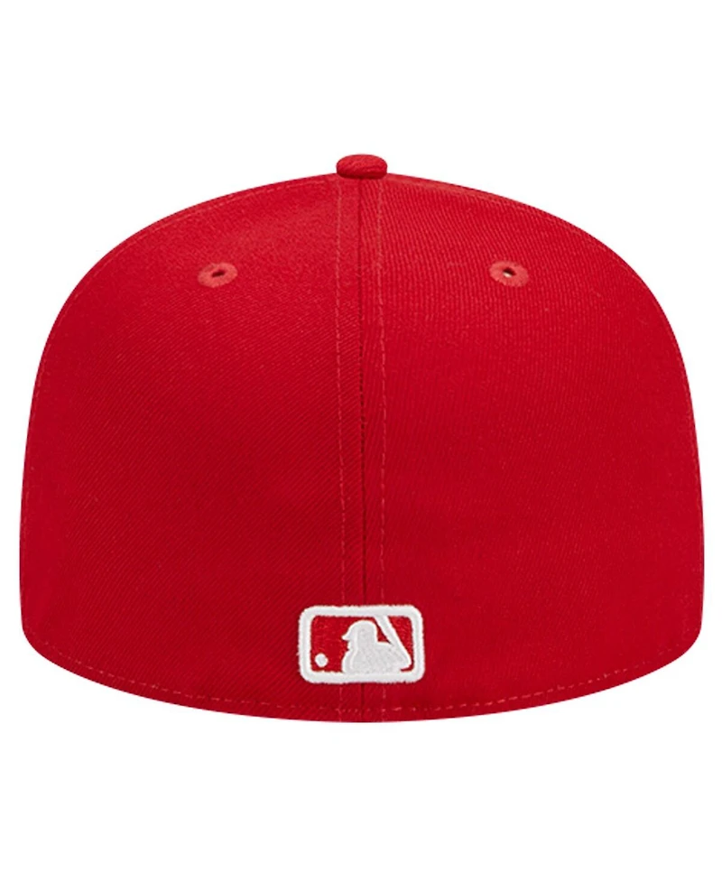 New Era Men's Red Colorado Rockies Logo 59FIFTY Fitted Hat