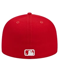 New Era Men's Red Colorado Rockies Logo 59FIFTY Fitted Hat