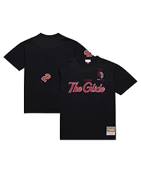 Mitchell & Ness Men's Clyde Drexler Black Portland Trail Blazers Premium Nickname T-Shirt