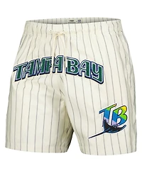 Pro Standard Men's Cream Tampa Bay Rays Pinstripe Retro Classic Woven Shorts