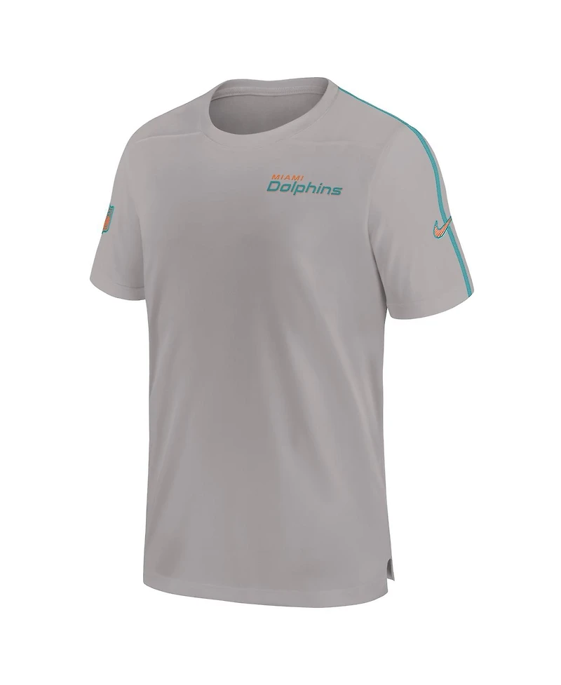 Nike Men's Gray Miami Dolphins 2024 Sideline Coach Uv Performance T-Shirt