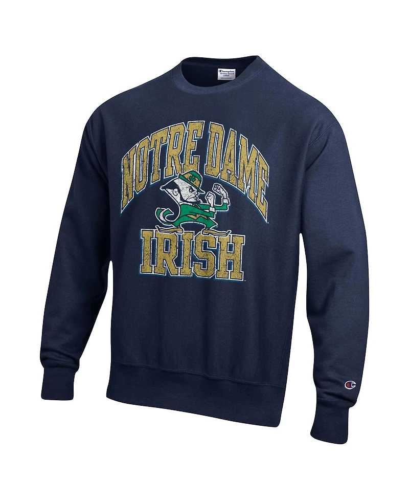 Champion Men's Navy Notre Dame Fighting Irish Vault Late Night Reverse Weave Pullover Sweatshirt