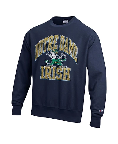 Champion Men's Navy Notre Dame Fighting Irish Vault Late Night Reverse Weave Pullover Sweatshirt