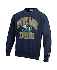Champion Men's Navy Notre Dame Fighting Irish Vault Late Night Reverse Weave Pullover Sweatshirt