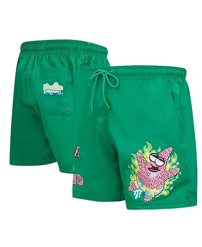 Freeze Max Men's Kelly Green SpongeBob SquarePants Krustypants Patrick Star Woven Shorts