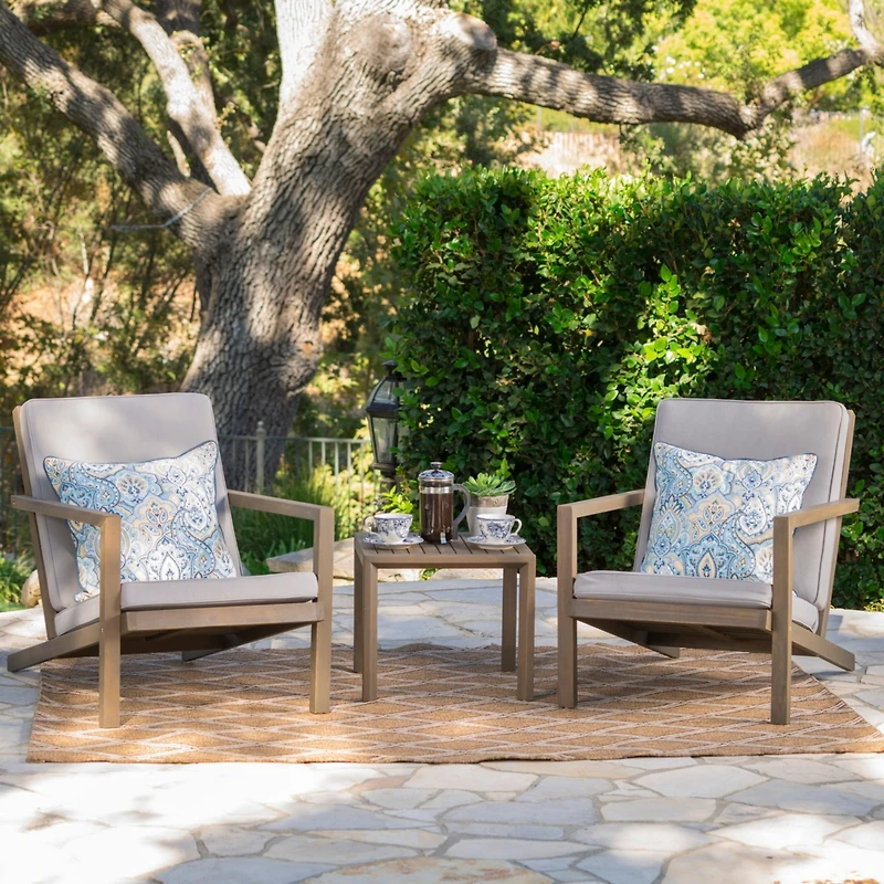 Streamdale Modern Acacia Wood Adirondack Chair with Water-Resistant Cushions
