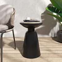 Chic Circular Side Table with Pedestal Base