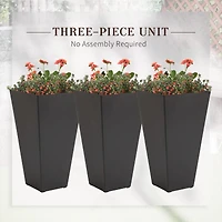 Tall Square Planter with Drainage Holes, Indoor and Outdoor