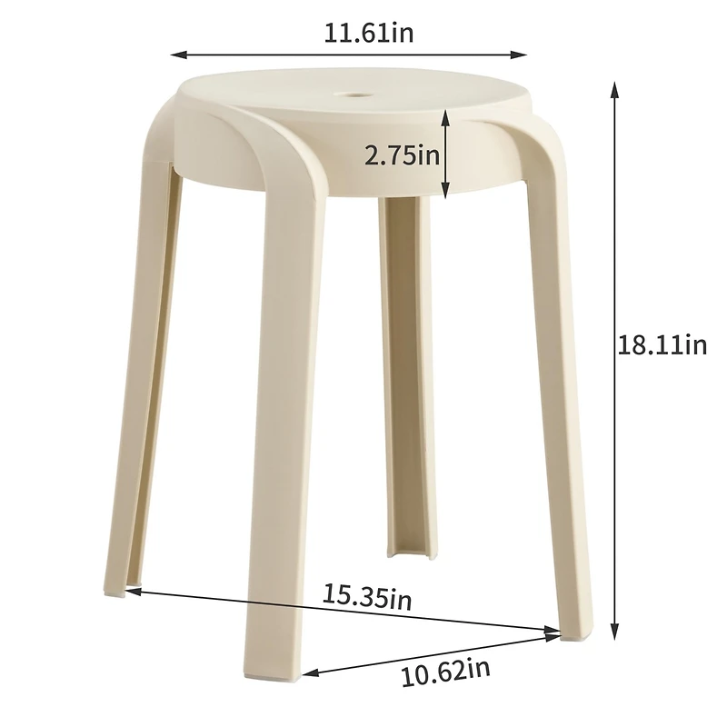 Streamdale Colorful Kids' Plastic Stools (6-Pack)