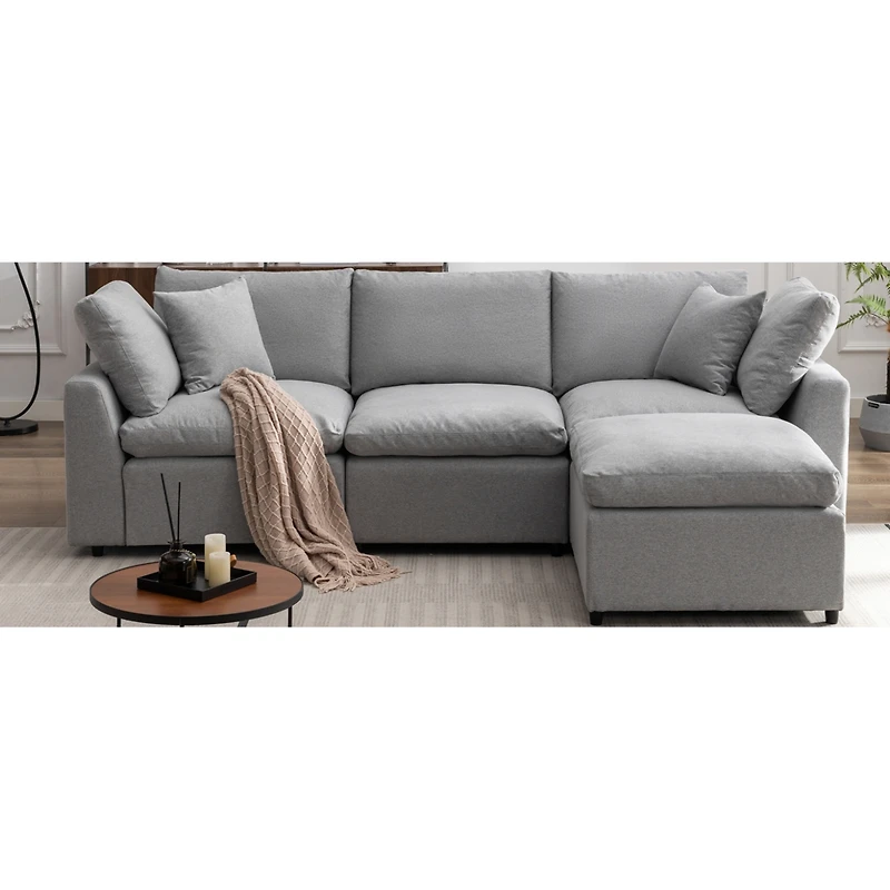 Streamdale Furniture Plush Feather-Filled Sofa with Removable Cushions and Modular Design