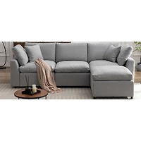 Streamdale Furniture Plush Feather-Filled Sofa with Removable Cushions and Modular Design