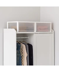 Iris Usa 2 Pack 47 Qt. Extra-Large Stackable Storage Drawer Plastic Drawer Organizer with Clear Doors, for Pantry Bedroom Closet Kitchen Under-Sink Ho