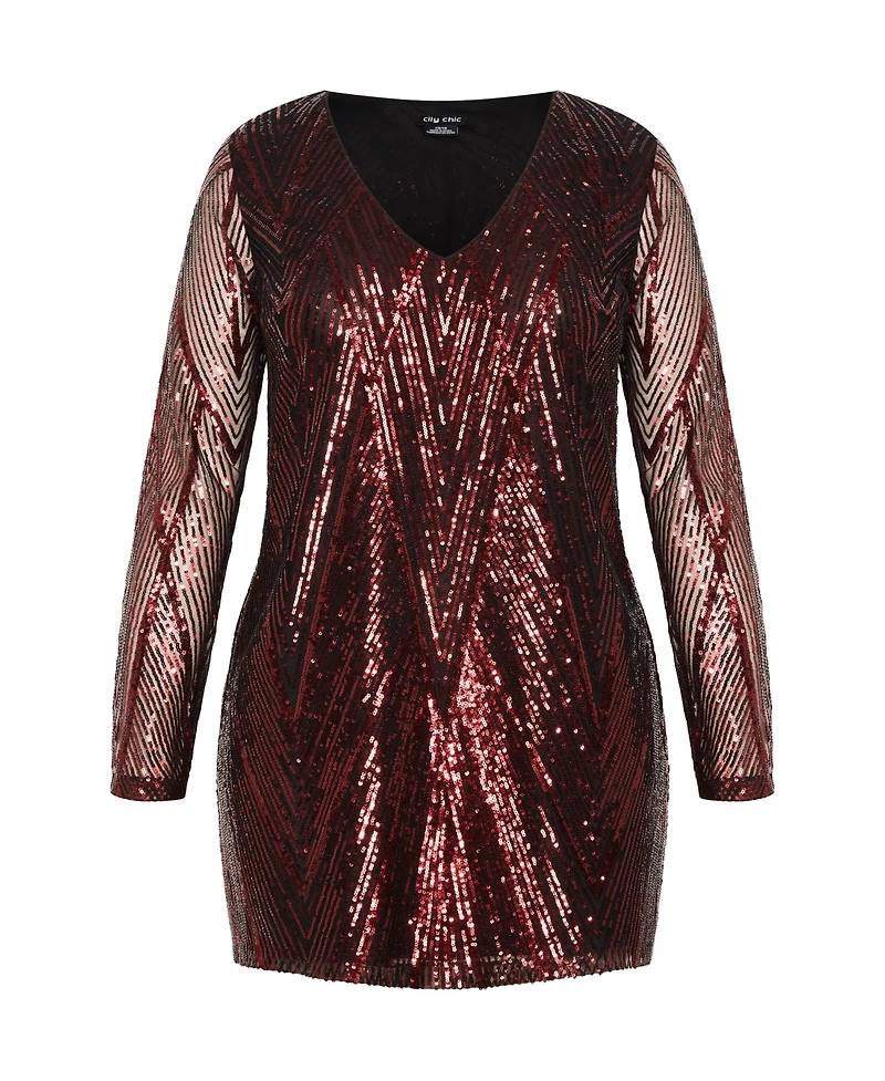 City Chic Plus Micah Sequin Dress