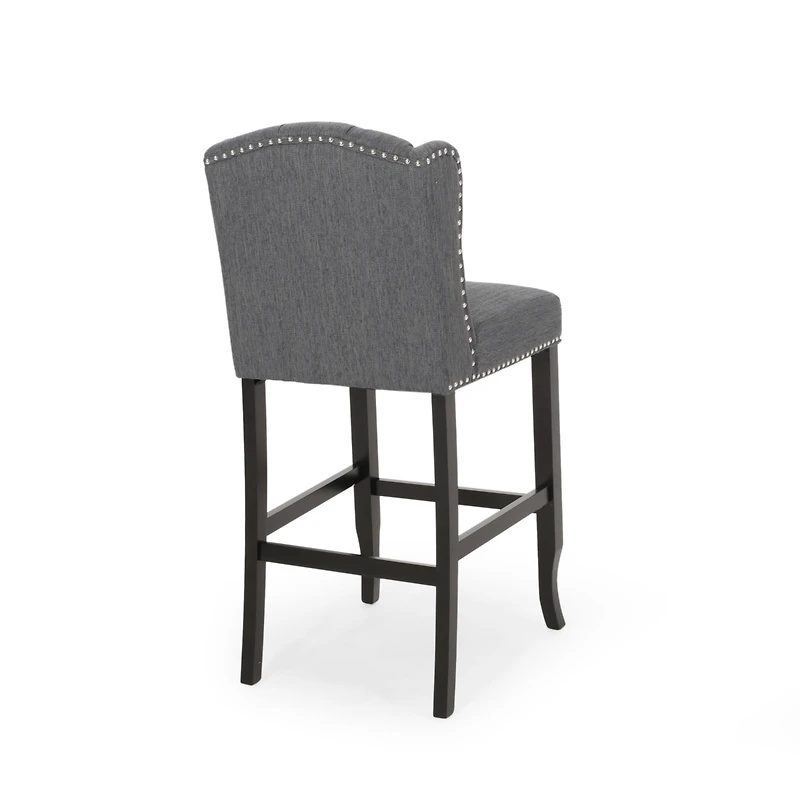 Streamdale Sophisticated Upholstered Button-Tufted Wingback Barstools