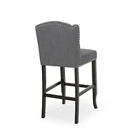 Streamdale Sophisticated Upholstered Button-Tufted Wingback Barstools