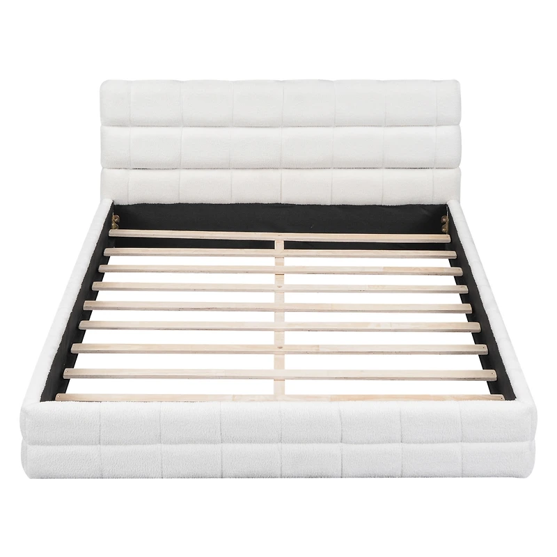 Streamdale Queen Upholstered Platform Bed, White