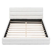 Streamdale Queen Upholstered Platform Bed, White