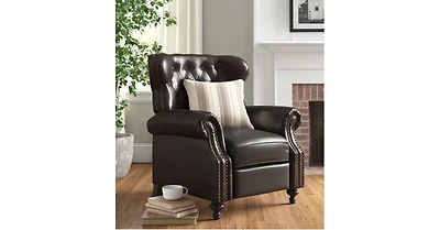Streamdale Contemporary Button-Tufted Pushback Recliner with Nailhead Accents