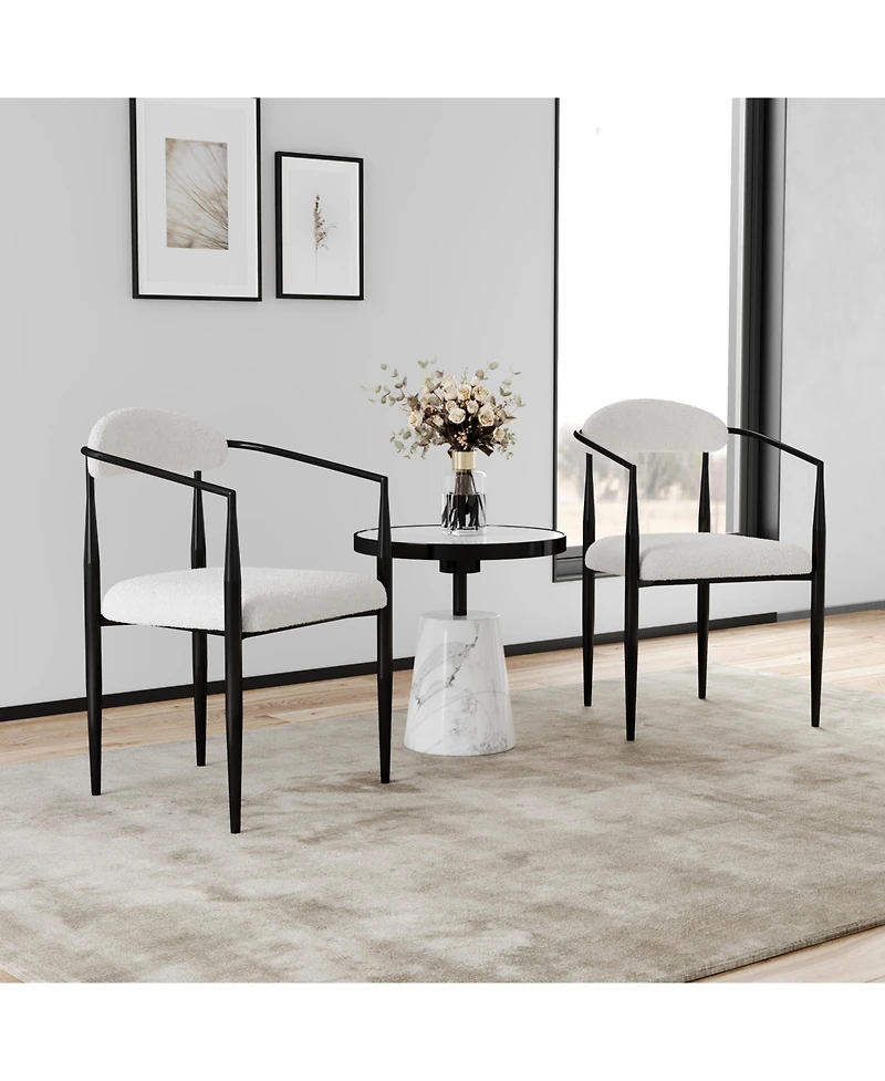 Streamdale Upholstered Modern Dining Chairs with Toothpick Gold Frame (Set of 2)