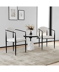 Streamdale Upholstered Modern Dining Chairs with Toothpick Gold Frame (Set of 2)