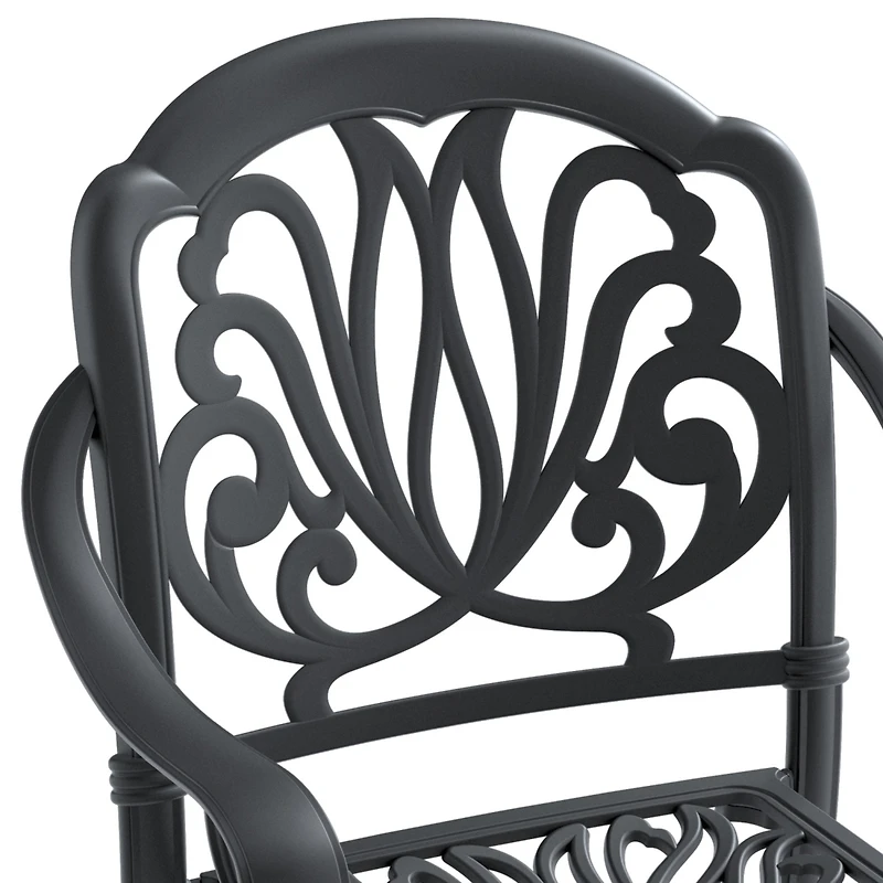 Streamdale Premium Black Aluminum Armchair with Cozy Cushions