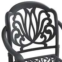 Streamdale Premium Black Aluminum Armchair with Cozy Cushions