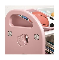 Streamdale 6-Bin Kids Toy Storage Organizer with Hdpe Shelf and Bins for Playroom