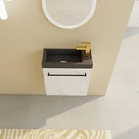 Streamdale Furniture Wall-Mounted Vanity with Soft-Close Doors and Scratch-Proof Surface